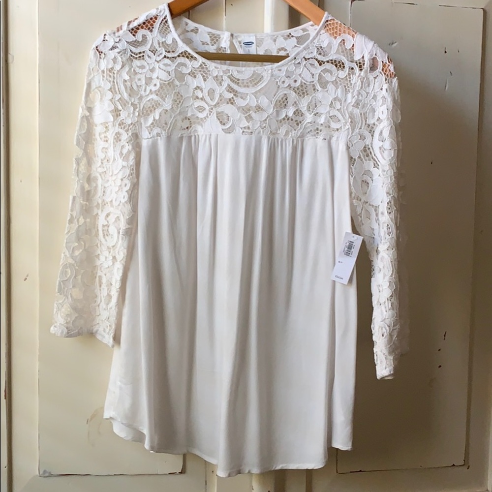 White cotton lace top